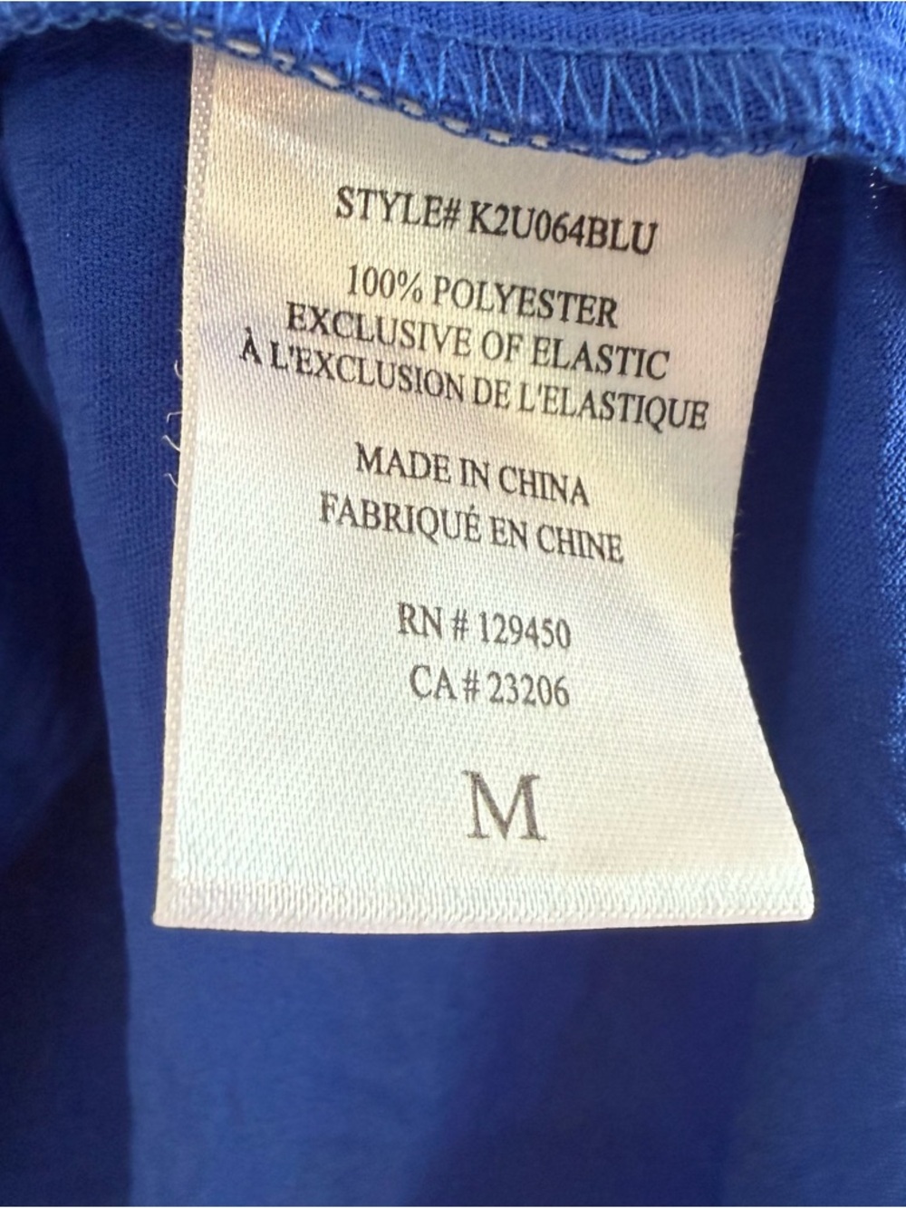 Como Blu Medium Royal Blue Satin Blouse Long Sleeve Smocked Cuff Hi-Low Top - Picture 5 of 10